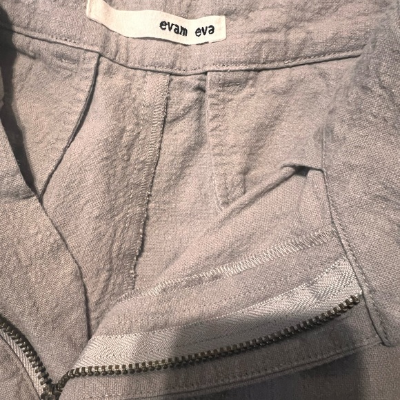 Evam Eva Linen-Cotton Tapered Trouser — Mauve Gray — Size 1 - Picture 5 of 7